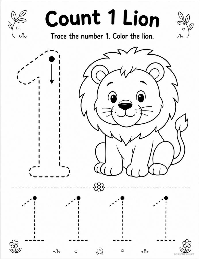 Counting 1–10 Animals Activity Pack printable preview 2
