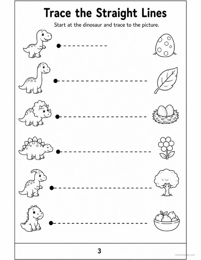 Dinosaur Pre-Writing & Fine Motor Activity Pack printable preview 2