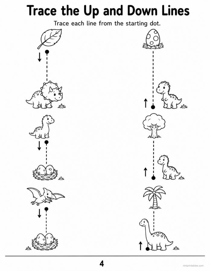 Dinosaur Pre-Writing & Fine Motor Activity Pack printable preview 3