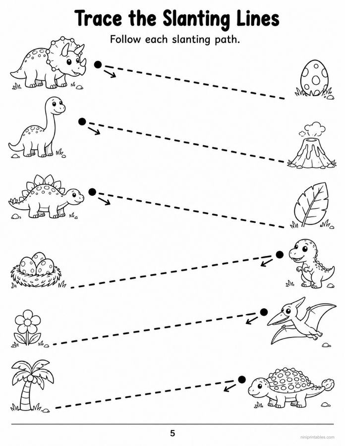 Dinosaur Pre-Writing & Fine Motor Activity Pack printable preview 4