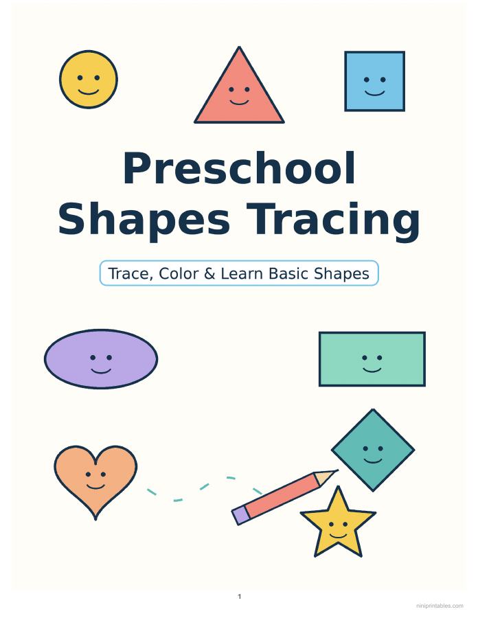 Preschool Shapes Tracing printable preview 1