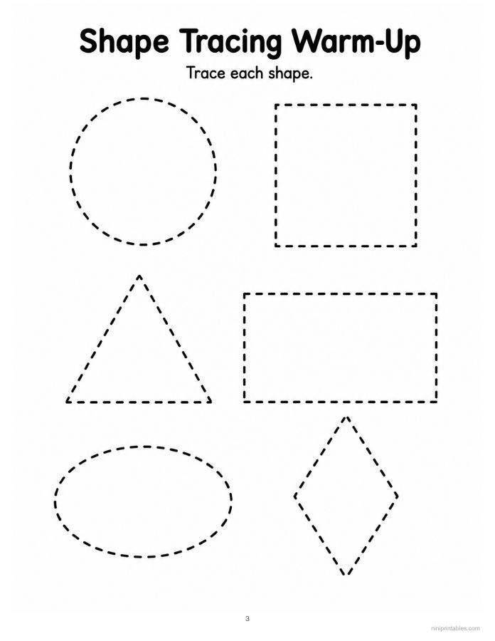 Preschool Shapes Tracing printable preview 2