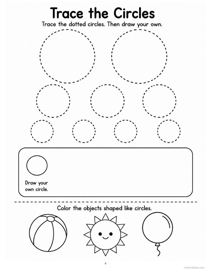 Preschool Shapes Tracing printable preview 3
