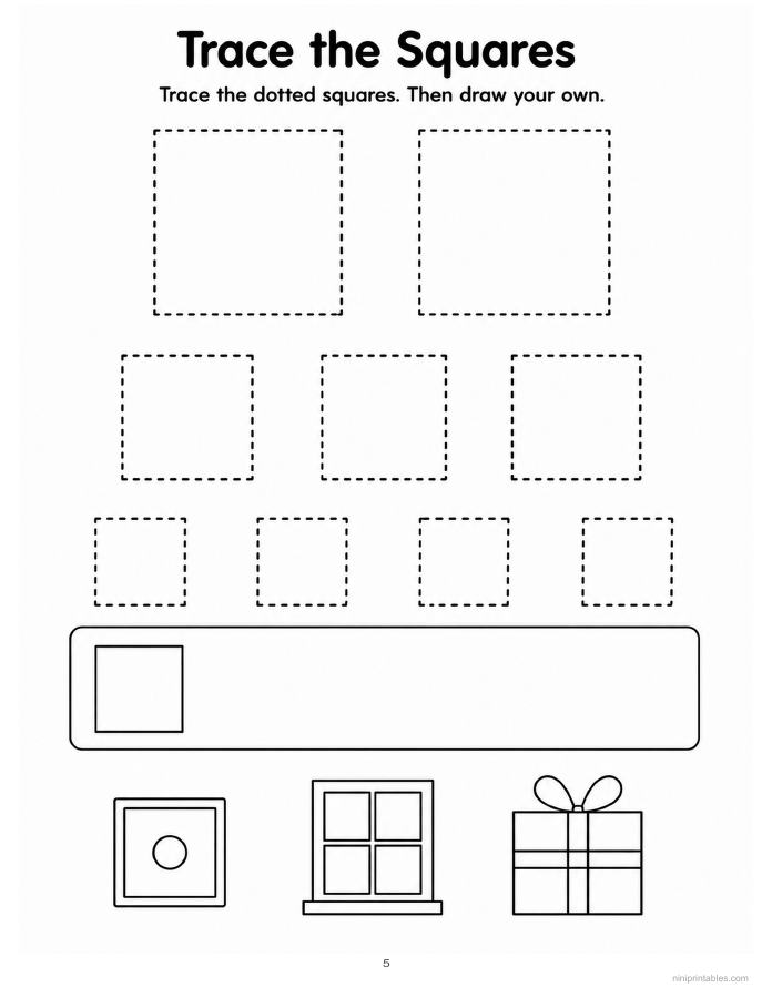 Preschool Shapes Tracing printable preview 4