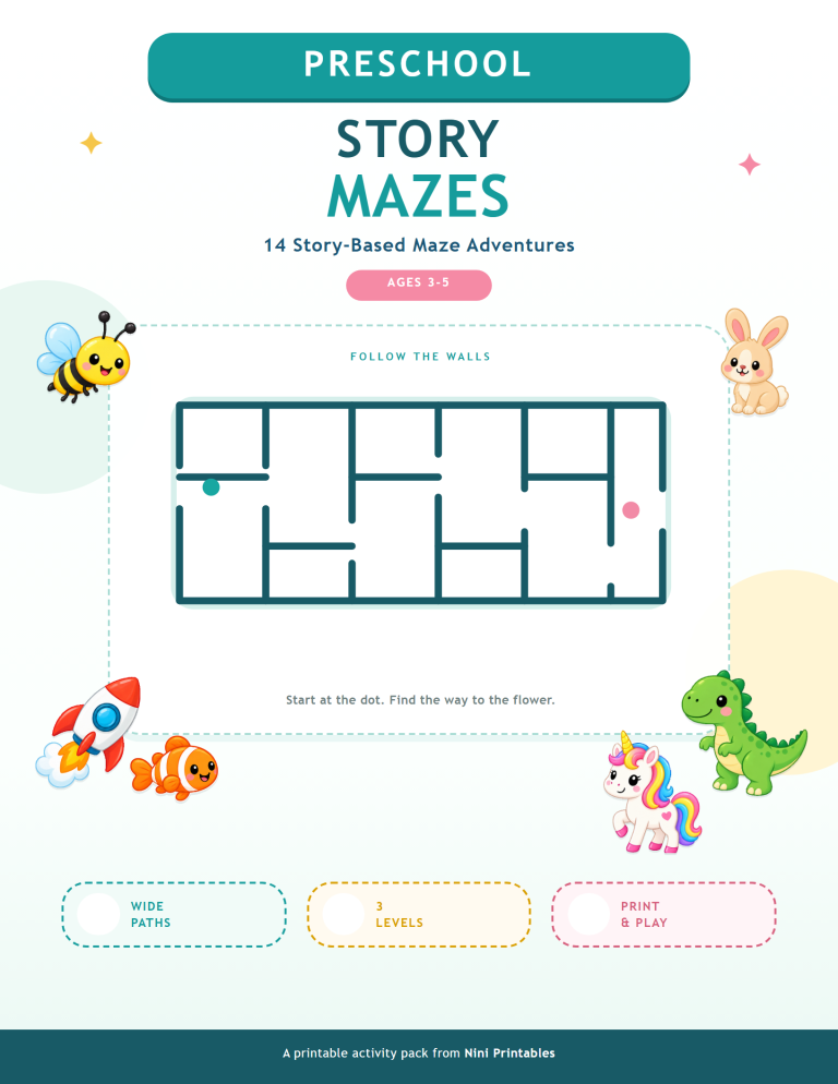 Preschool Story Mazes Activity Pack printable cover