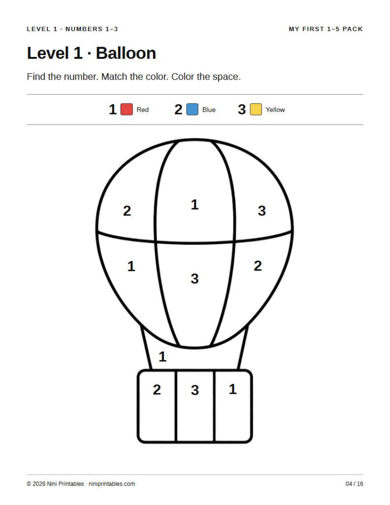 Color by Number Worksheets for Preschool preview 1