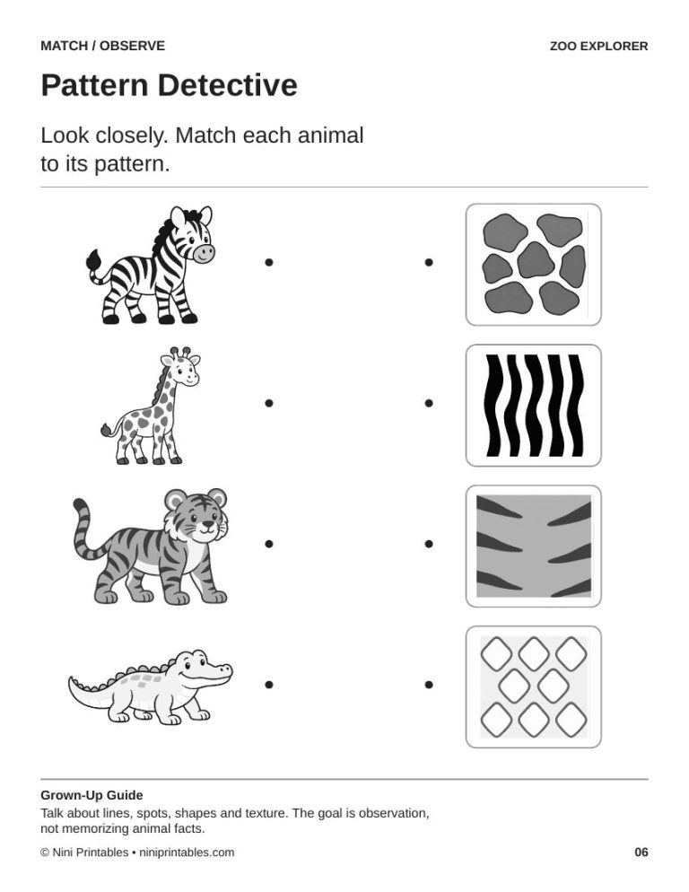 Zoo Preschool Worksheets & Activity Pack – Ink Saver Edition preview 2