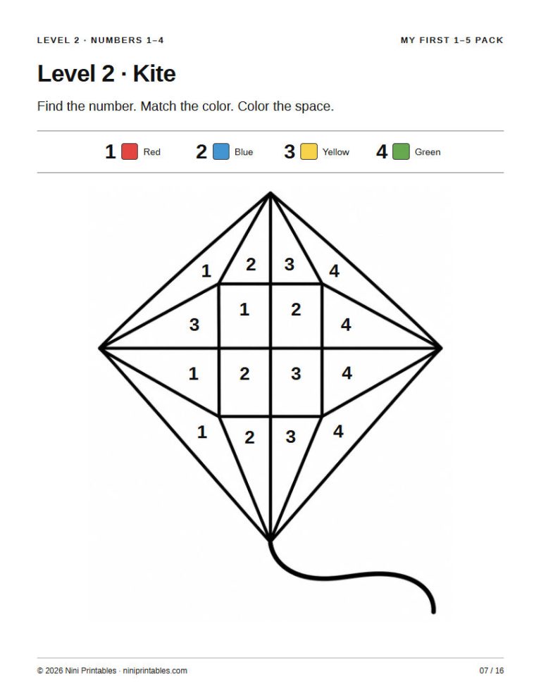 Color by Number Worksheets for Preschool preview 2