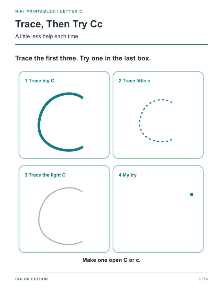 Letter C Worksheets for Preschool – Color Edition preview 2