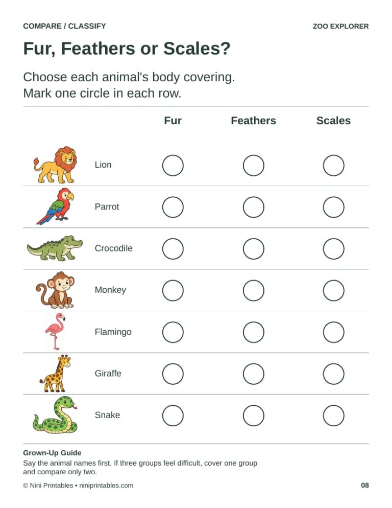 Zoo Preschool Worksheets & Activity Pack – Color Edition preview 3