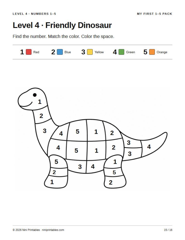 Color by Number Worksheets for Preschool preview 4