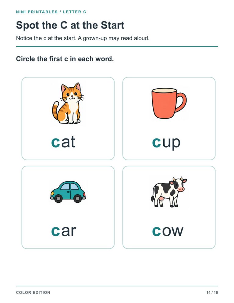 Letter C Worksheets for Preschool – Color Edition preview 4